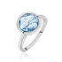 RUTHO Damen Ring Weißgold 375 (9 Karat) Topas Blau 5,35 ct Kreis