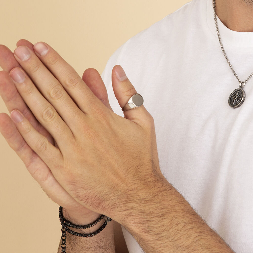 Herren Siegelring Silber 925 Rhodiniert - Siegelringe Herren | OROVIVO