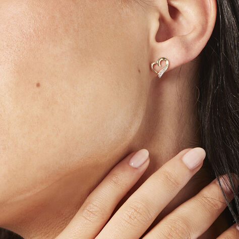 Damen Ohrstecker Gold 375 Diamanten 0,04ct Herz Hanne - Ohrstecker Damen | OROVIVO