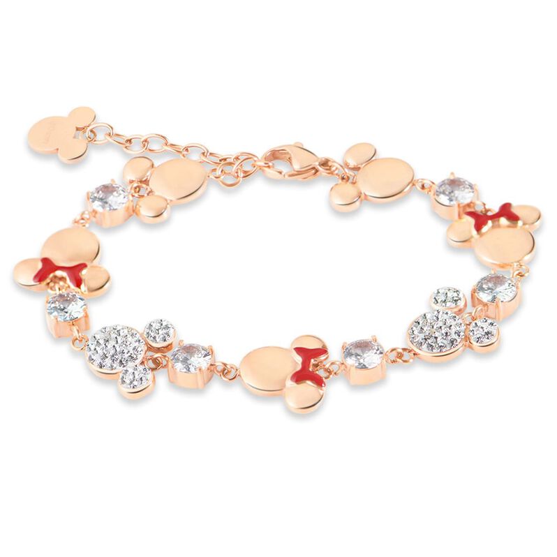 Bracciale Mickey Mouse & Friends Acciaio Rosa Cristallo - Spannringe Damen | OROVIVO