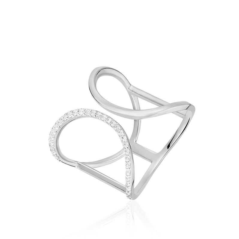 Bague Keylhia Argent Blanc Oxyde De Zirconium - Spannringe Damen | OROVIVO