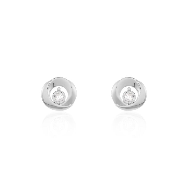 Damen Ohrstecker Wei&szlig;gold 375 (9 Karat) Diamant Wei&szlig; 0,03 ct - Ohrstecker Damen | OROVIVO