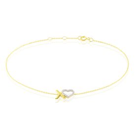 Damenarmband Gelbgold 375 Zirkonia rhodiniert Herz - Armketten Damen | OROVIVO