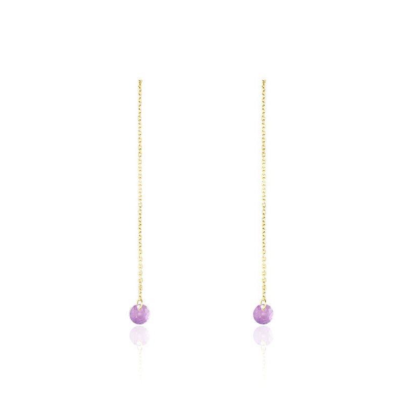 Boucles D'oreilles Pendantes Sundara Or Jaune Améthyste - Spannringe Damen | OROVIVO