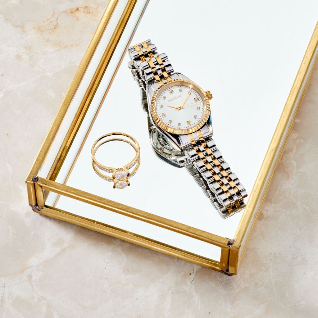 ZINNA 2 Damen Ring Gold 375 (9 Karat) Zirkonia Wei&szlig; B 3 mm