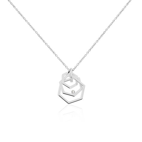 Damen Collier Silber 925 Diamant 0,01ct Hexagon Gotina 47cm - Halsketten Damen | OROVIVO
