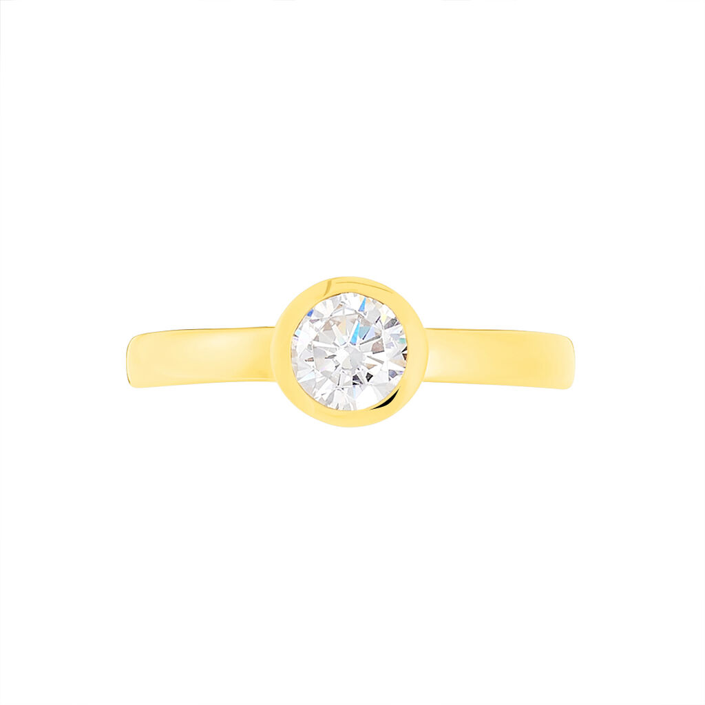 ZARGE Damen Ring Gold 375 (9 Karat) Zirkonia Wei&szlig; 0,940 ct B 19 mm