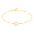 BORBENA Damen Armband Silber vergoldet 925 Perlmutt Wei&szlig; Raute