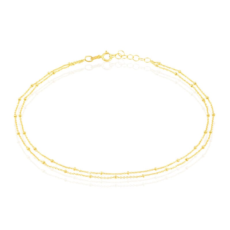 Damen Fu&szlig;kette Gold 375 (9 Karat) Ball B 0,2 mm - F&uuml;r Partnerin Damen | OROVIVO