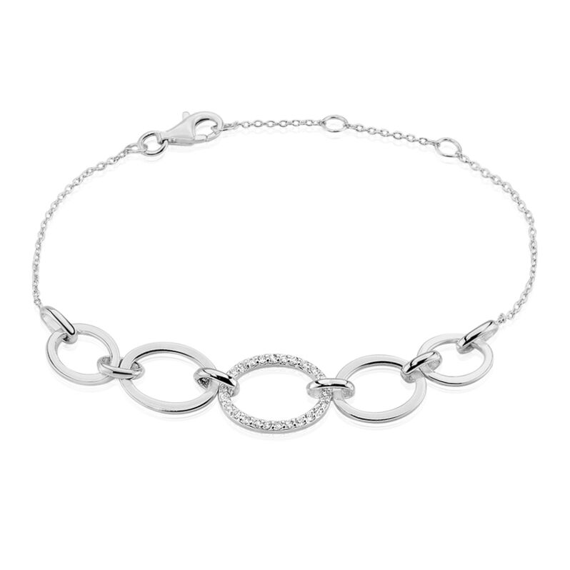 Bracelet Argent Rhodie Aglaea Maillons Ovales - Spannringe Damen | OROVIVO