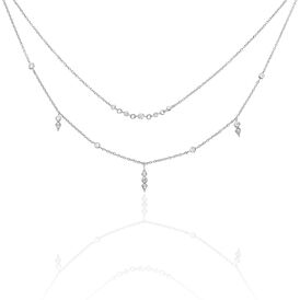 Damen Halskette Silber 925 Zirkonia  - Ketten mit Stein  | OROVIVO