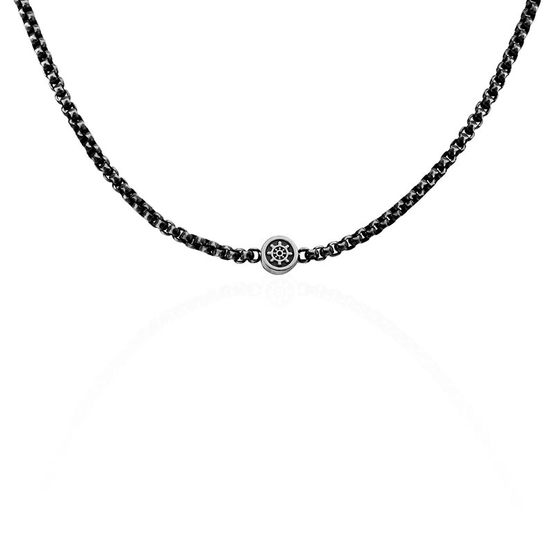 ANGELIN Herren Collier Edelstahl Grau Ruder - Halsketten Herren | OROVIVO
