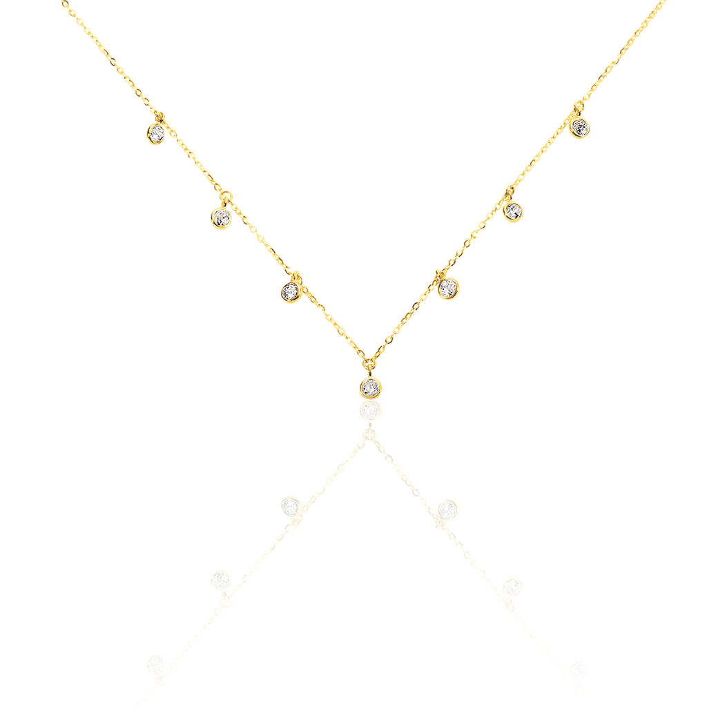 TALILA 1 Damen Collier Gold 375 (9 Karat) Zirkonia Weiß 0,16 ct, Collier mit Stein