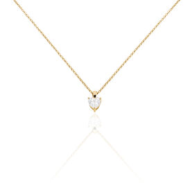 Damen Halskette Messing Gold 750 plattiert Solitär - Herzketten Damen | OROVIVO