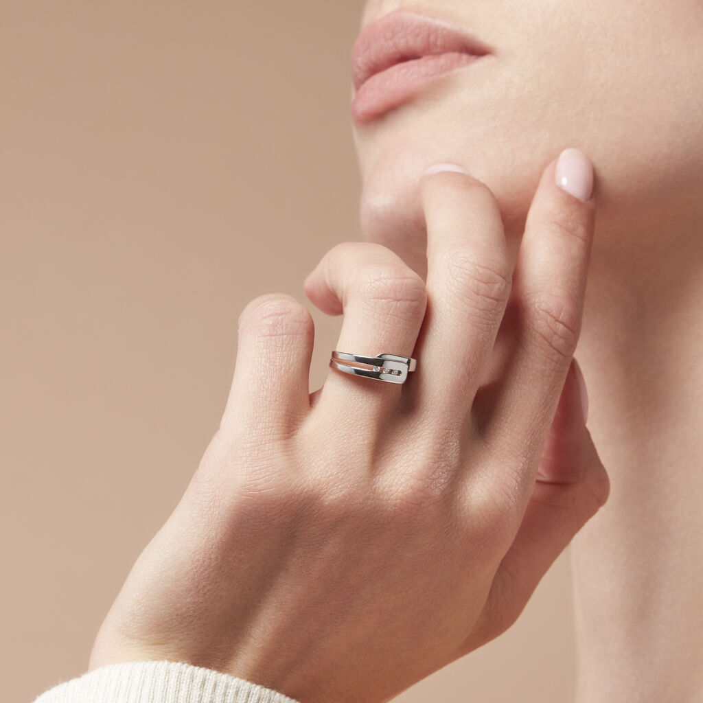 Damen Ring Silber 925 Diamant 0,04ct Gürtel 7,00mm  - Ringe mit Stein Damen | OROVIVO