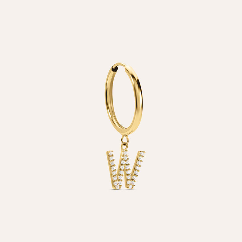 Mono Orecchino A Cerchio Toujours Oro Giallo Cubic Zirconia - Spannringe Damen | OROVIVO