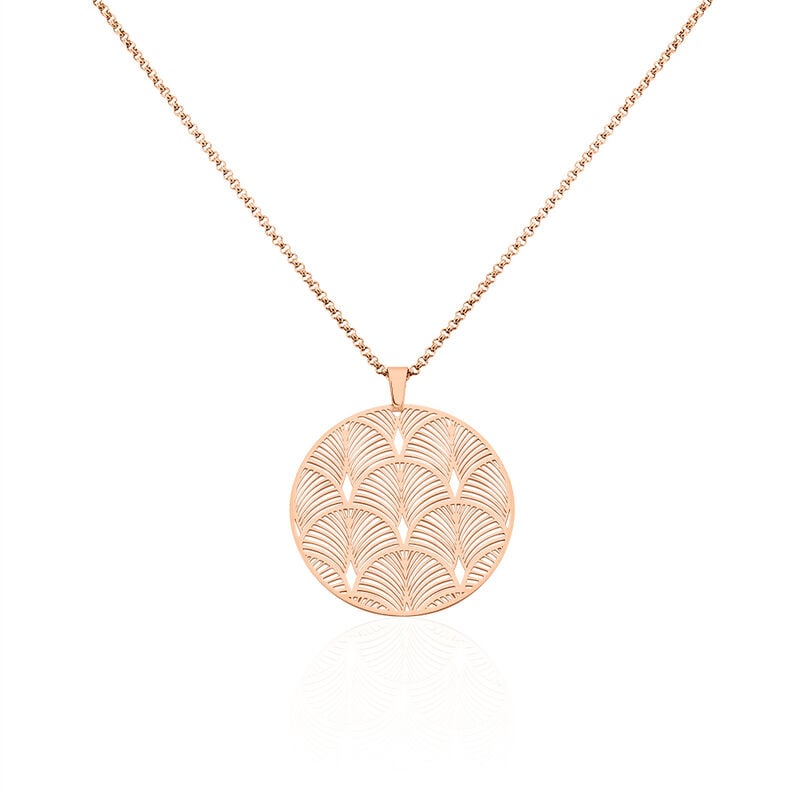 MONA 1 Damen Collier Edelstahl rosevergoldet Blatt - Halsketten Damen | OROVIVO