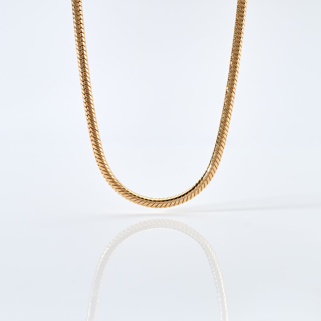 LEANDRA Damen Collier Silber vergoldet 925 B 3 mm