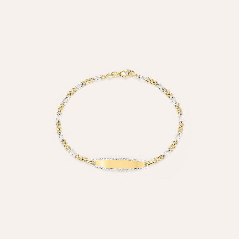 Bracciale Con Targhetta Religious Gold Oro Bicolore - Spannringe Kinder | OROVIVO