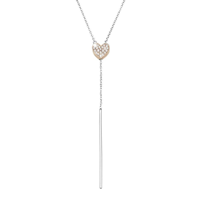 Girocollo cuore in argento rodiato e zirconi - Spannringe Damen | OROVIVO