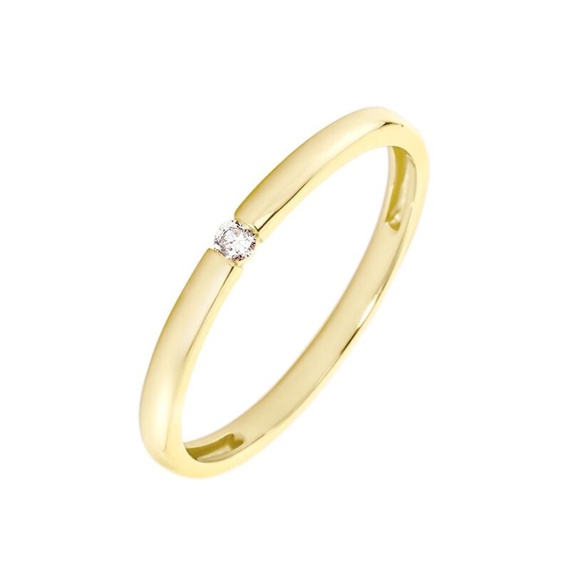 Graz Damen Ring Gold 375 (9 Karat) Diamant Wei&szlig; 0,03 ct B 1,8 mm - Verlobungsringe Damen | OROVIVO