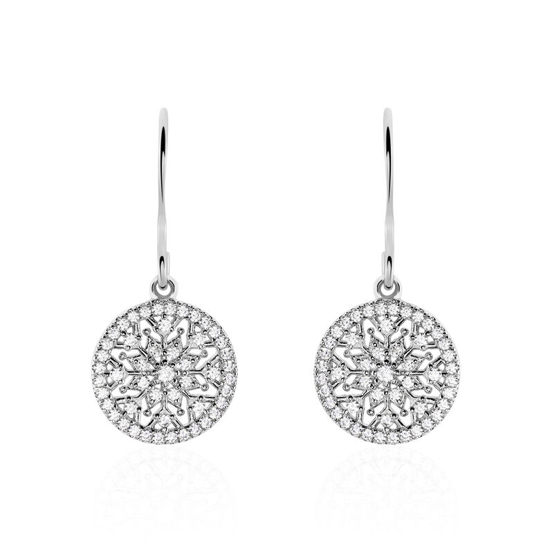 Boucles D'oreilles Argent Rhodie Brunilda Forme Rosace - Spannringe Damen | OROVIVO