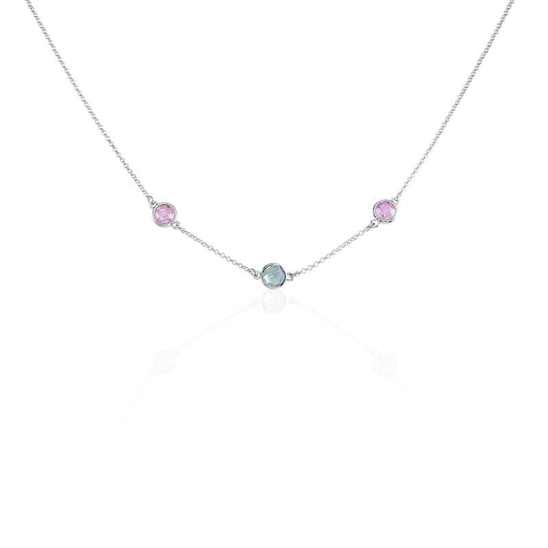 SCHARIKA Damen Collier Silber Silber 925 Zirkonia Ros&eacute; 0,3 ct Kreis - Halsketten Damen | OROVIVO