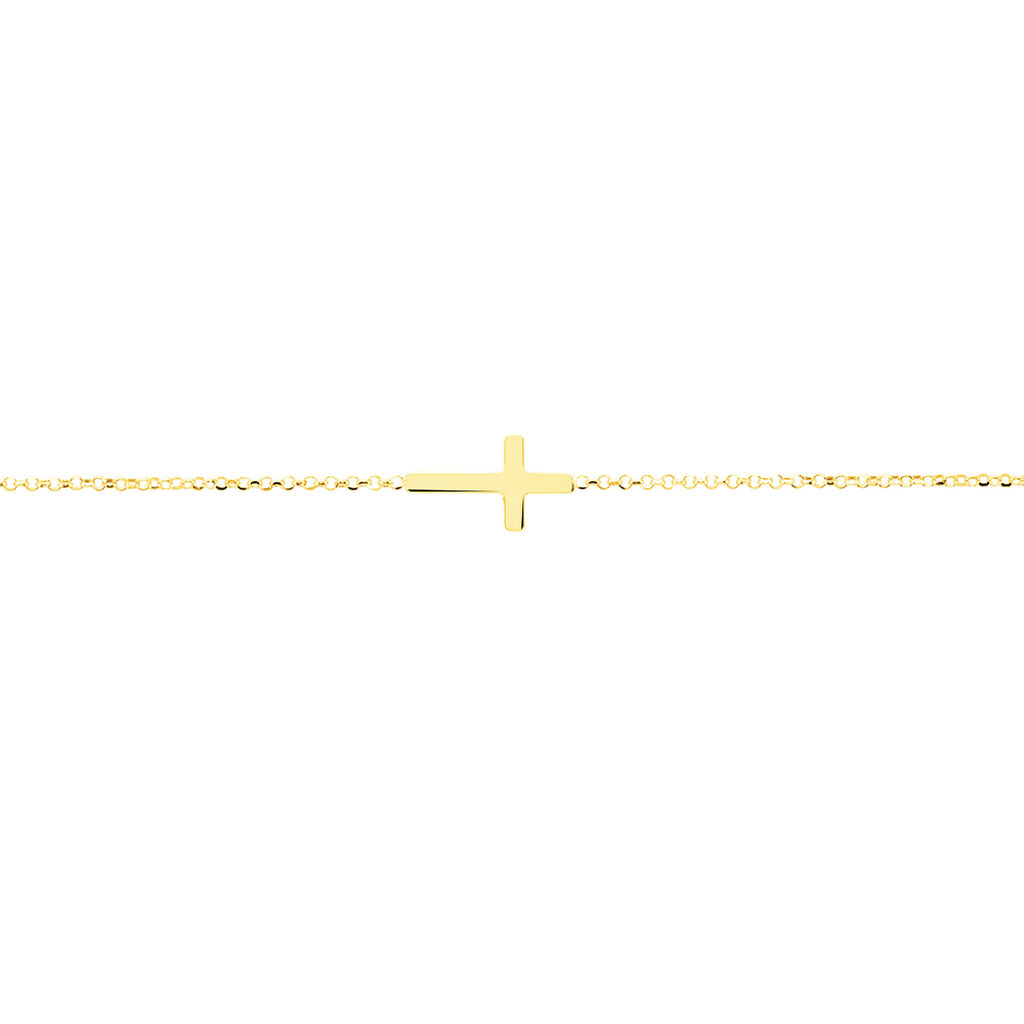 Damen Armband Gold 375 (9 Karat) Religi&ouml;ses Kreuz