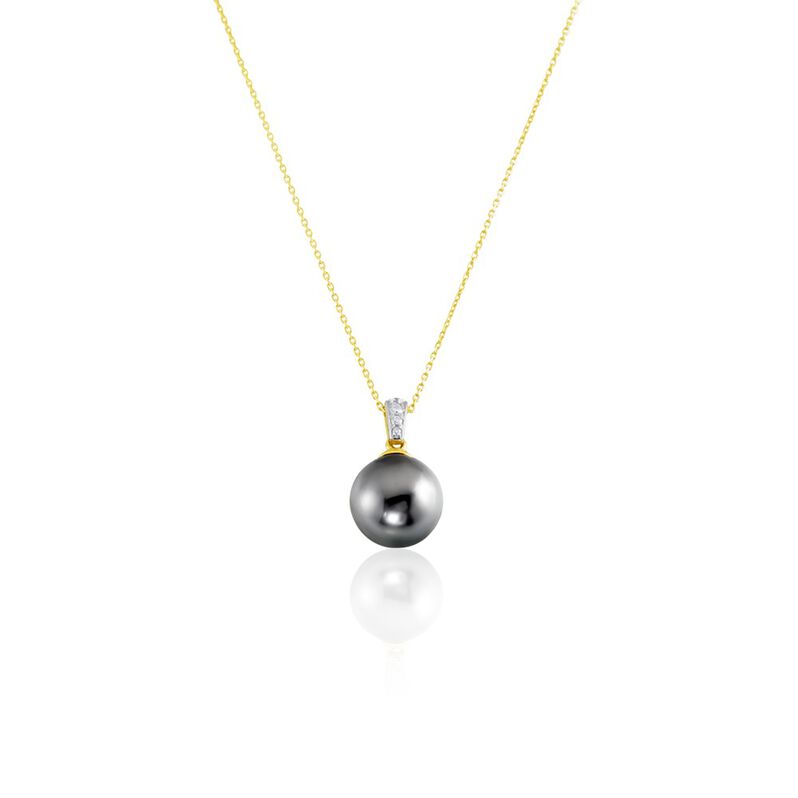 Collier Jodocus Or Jaune Perle De Tahiti Oxyde Zirconium - Spannringe Damen | OROVIVO