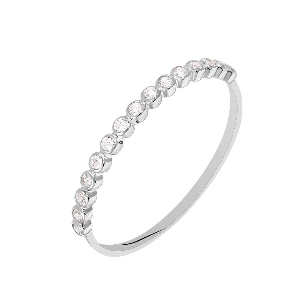 Pavéring Weißgold 375 Zirkonia Memo, Ring mit Stein