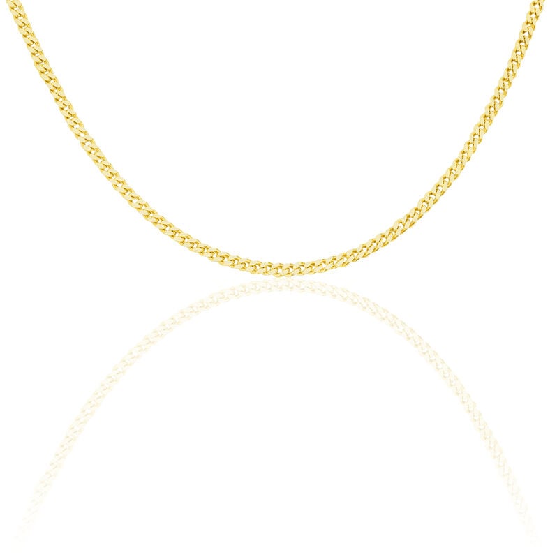 PANZER S FLACH 5 Damen Kette Silber vergoldet 925 B 2 mm - Halsketten Damen | OROVIVO