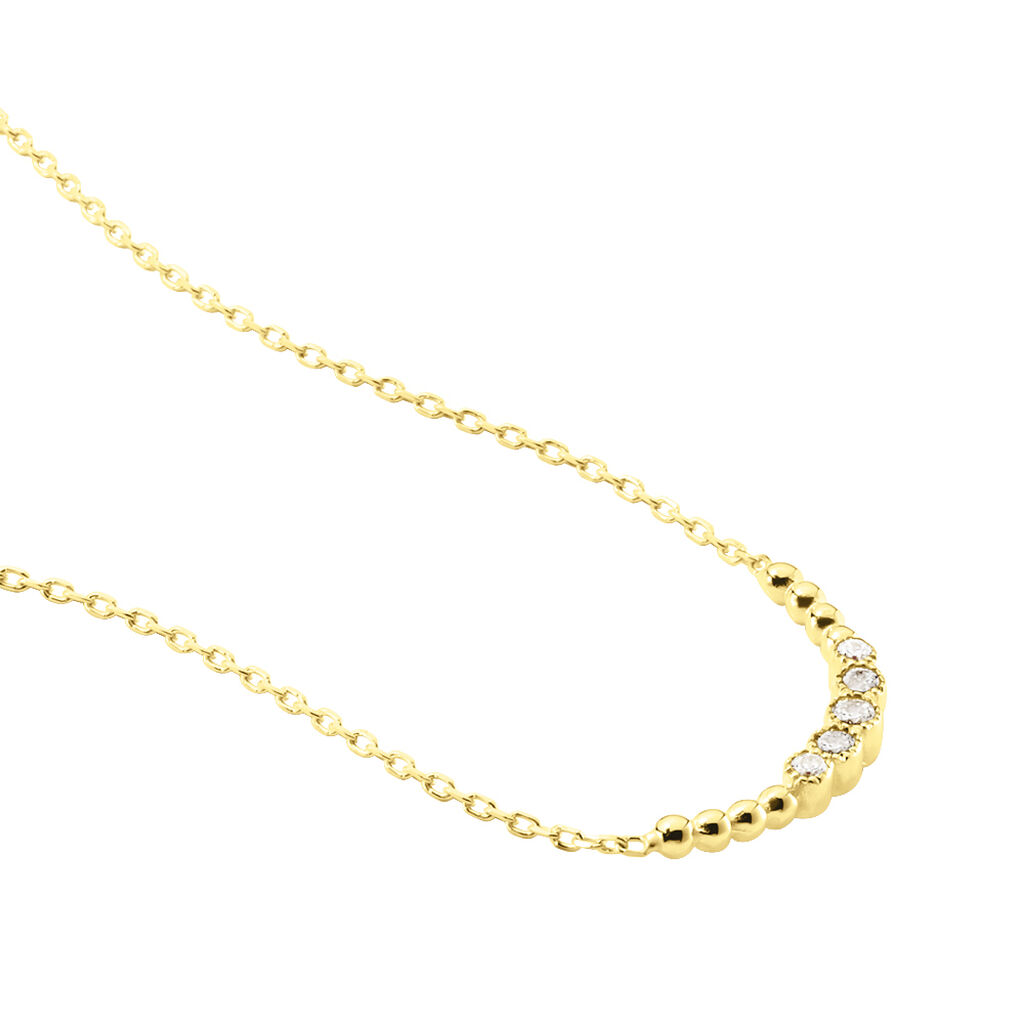 BREE Damen Collier Gold 375 (9 Karat) Zirkonia Wei&szlig; 0,04 ct
