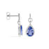 OCEAN 2 Damen Ohrstecker Weißgold 750 (18 Karat) Tansanit Blau 3,2 ct Tropfen