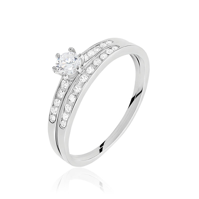 Bague Solitaire Maella Argent Blanc Oxyde De Zirconium - Spannringe Damen | OROVIVO