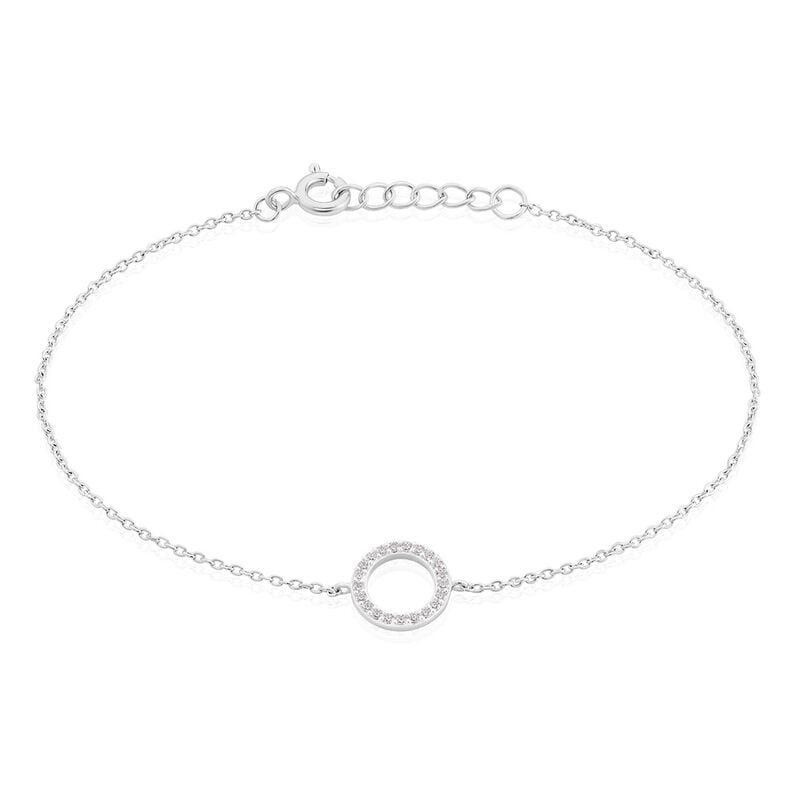 LILYANA Damen Armband Silber 925 Zirkonia Wei&szlig; 0,320 ct Kreis B 1,2 mm - Armb&auml;nder mit Anh&auml;nger Damen | OROVIVO