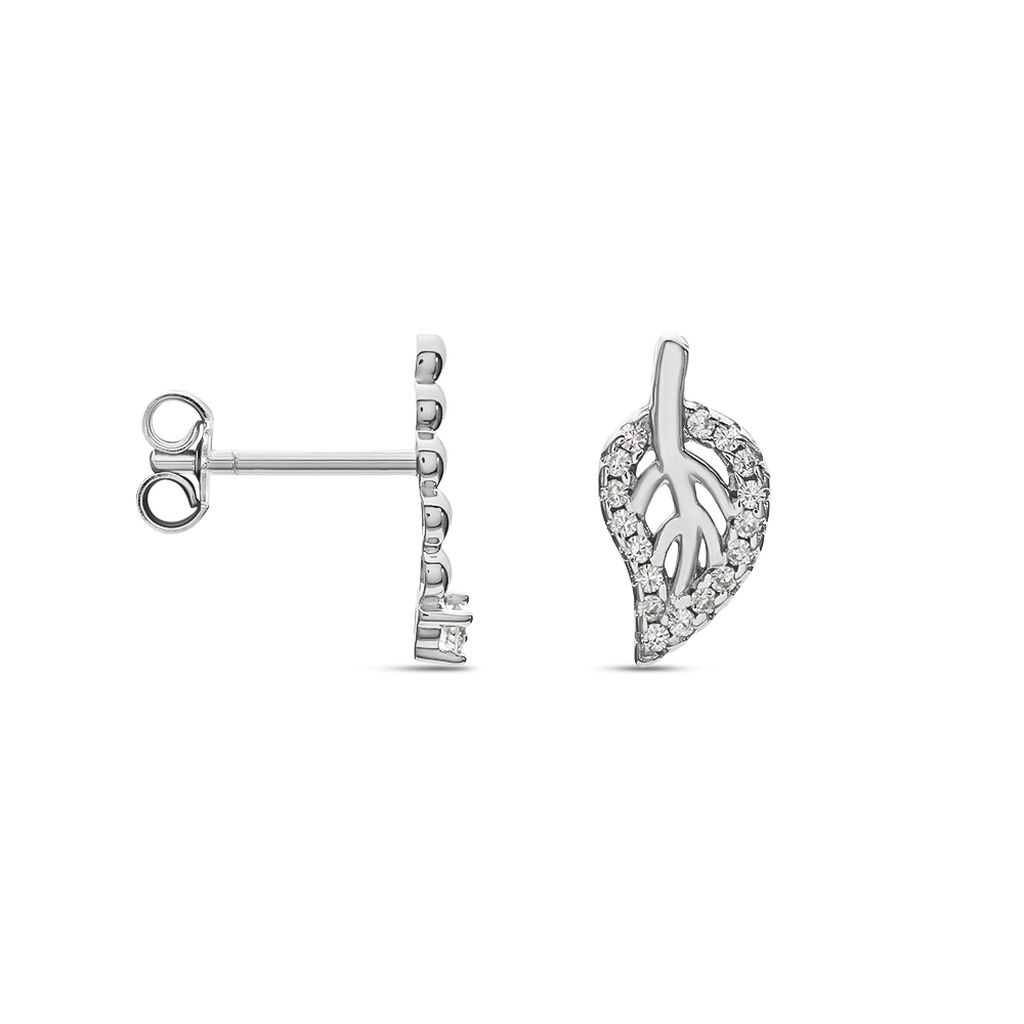 Damen Ohrstecker Silber 925 Zirkonia Wei&szlig;