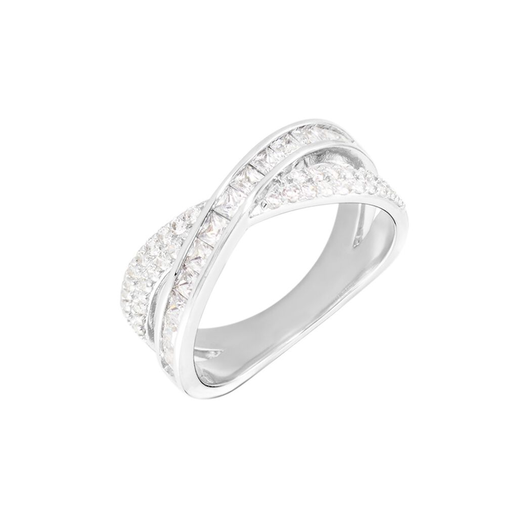 MARIAH Damen Ring Silber 925 Zirkonia Weiß 1,28 ct Balken, Ring mit Stein