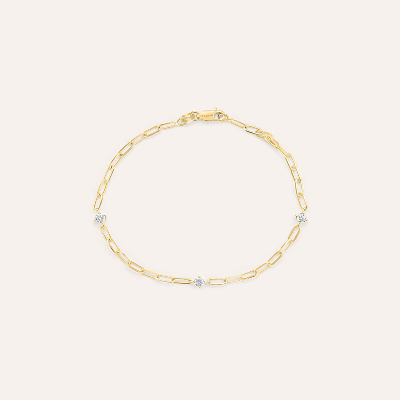 Bracciale Catena Diamade Glam Oro Giallo Diamante Lab-Grown - Spannringe Damen | OROVIVO