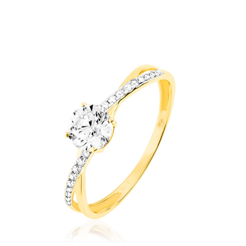 Bague Dana Or Jaune Oxyde De Zirconium - Spannringe Damen | OROVIVO