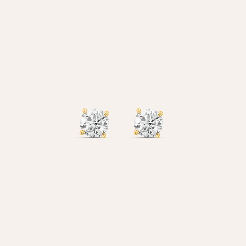 Orecchini Lobo Punto Luce Claire Oro Giallo Cubic Zirconia - Spannringe Damen | OROVIVO