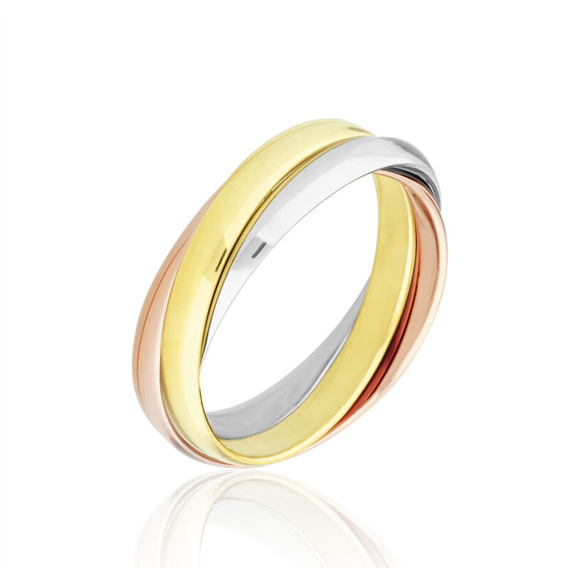 Alliance Entrelace Demi Jonc Classique Or Tricolore - Spannringe Familie | OROVIVO