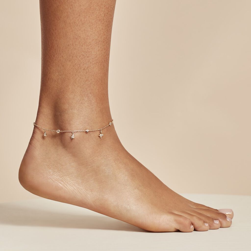 Chaine De Cheville Plaque Or Lenka Etoiles Oxydes - Spannringe Damen | OROVIVO
