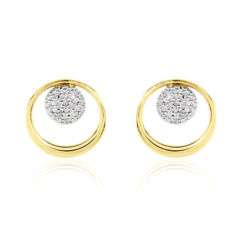 Boucles D'oreilles Puces Or Jaune Laberiane Diamants - Spannringe Damen | OROVIVO