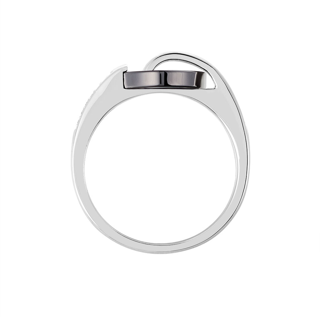 Bague Haydee Argent Blanc Céramique Et Oxyde De Zirconium - Spannringe Damen | OROVIVO