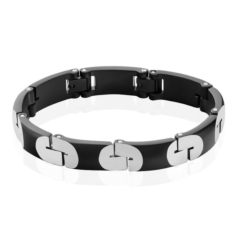Bracelet Jourdan Jin-jang Acier Bicolore Noir - Spannringe Herren | OROVIVO