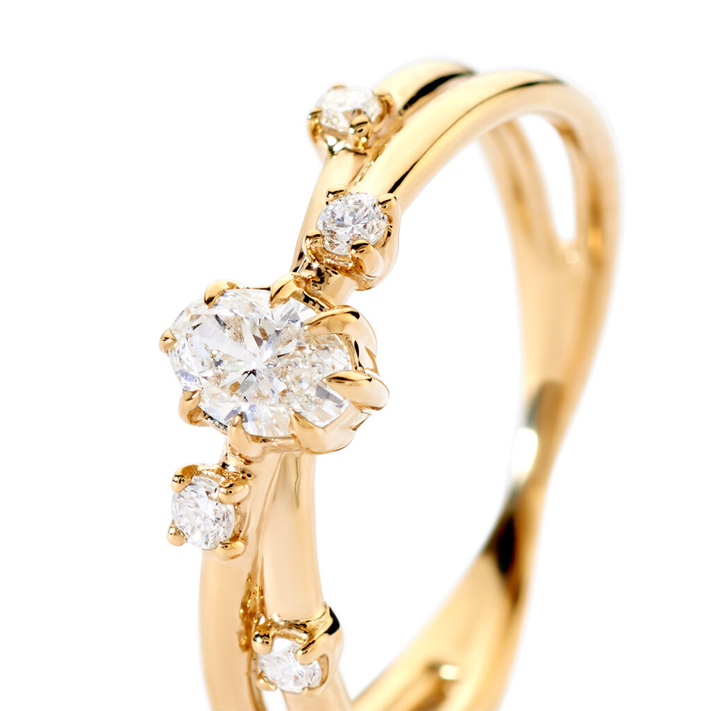 ABIGAIL Damen Ring Gold 375 (9 Karat) Synthetischer Diamant Wei&szlig; 0,26 ct