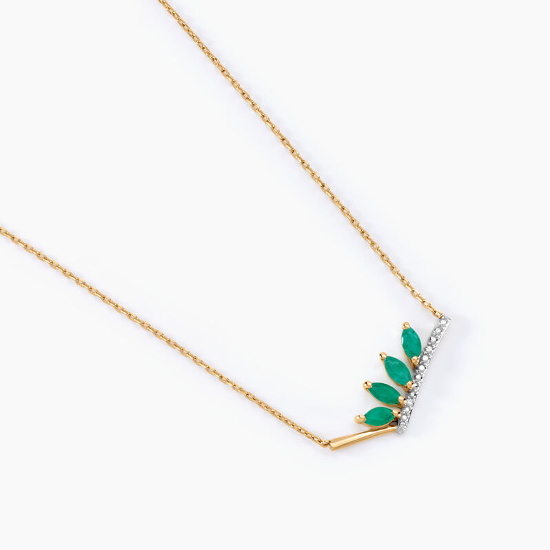 Collier Forest Or Jaune Emeraude Diamant - Spannringe Damen | OROVIVO