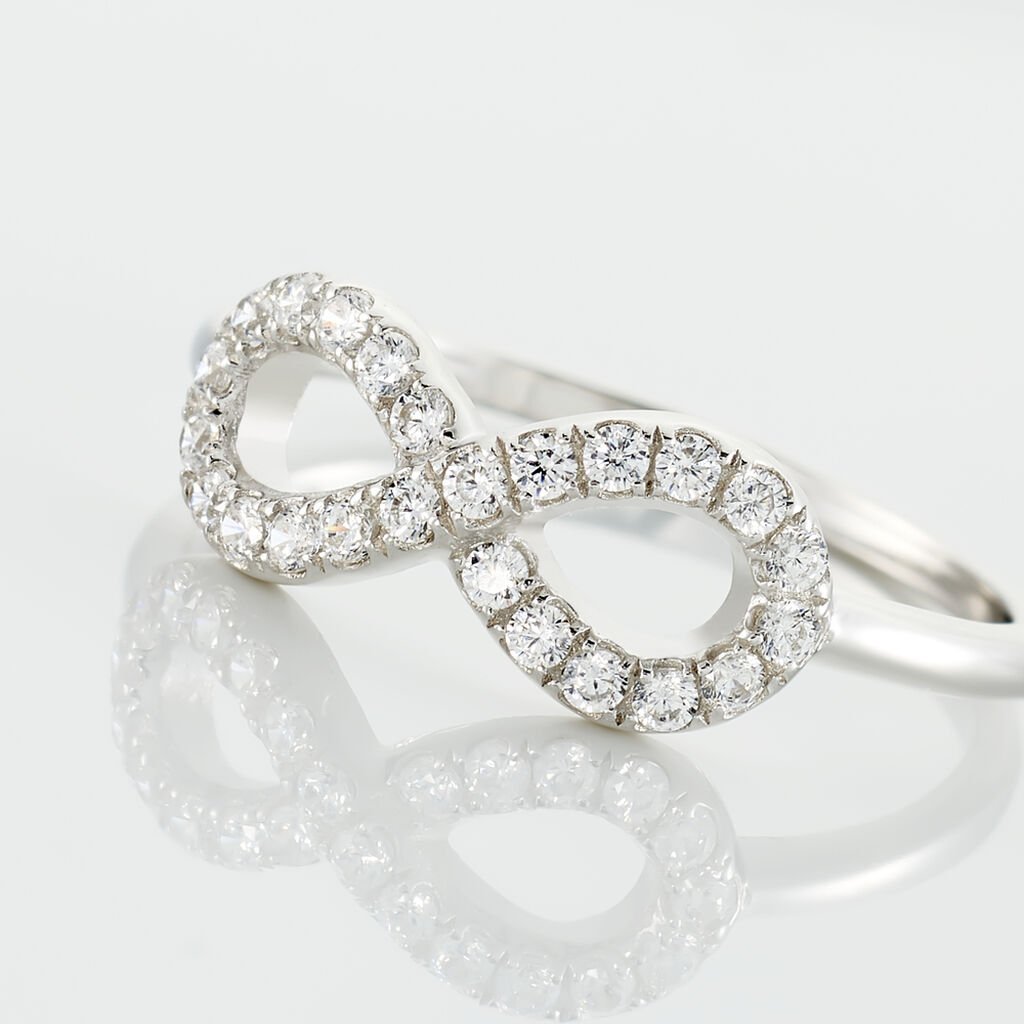 DAVILA 50 Damen Ring Silber 925 Zirkonia Wei&szlig; 0,1 ct Unendlichkeit