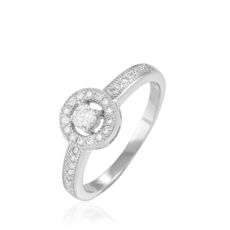 Bague Tita Argent Blanc Oxyde De Zirconium - Spannringe Damen | OROVIVO