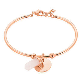 Damen Armreif Silber 925 Rosé Vergoldet Rosé Quarz - Armreifen Damen | OROVIVO